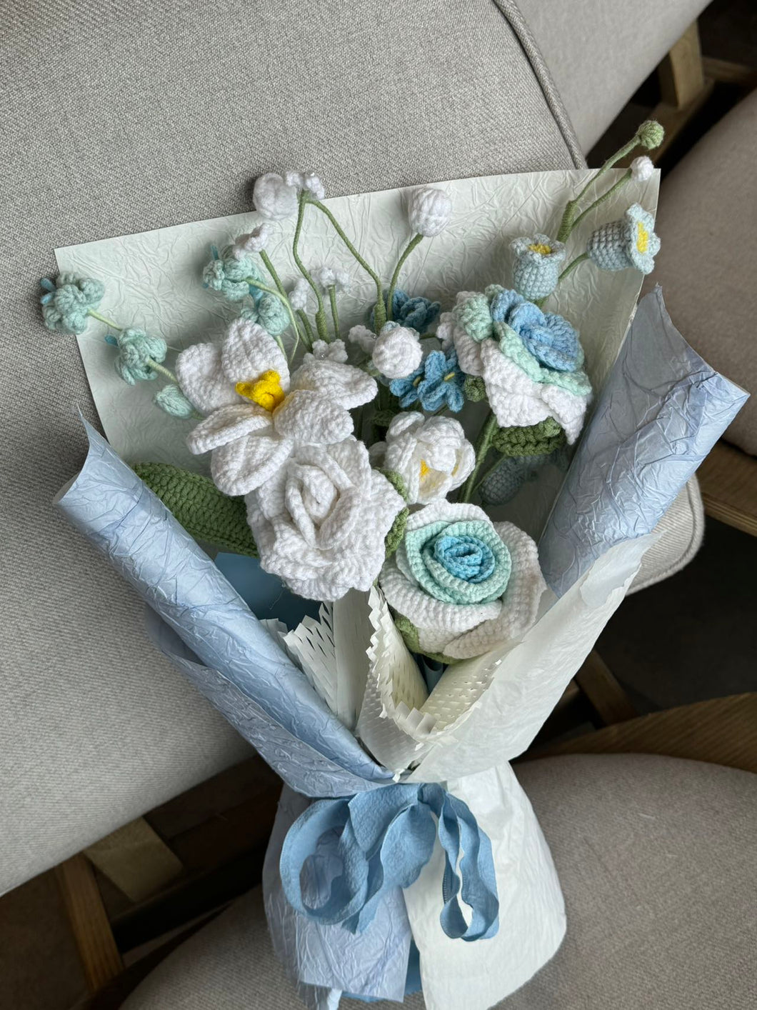 Knitted Flower-Blue