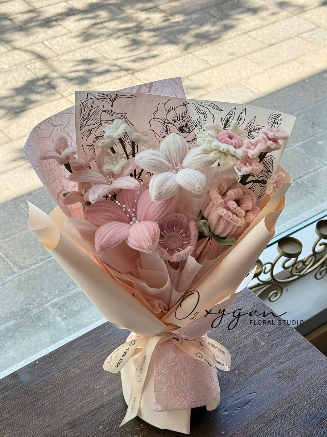 KT01. Cozy Chenille Stem Flower Bouquet