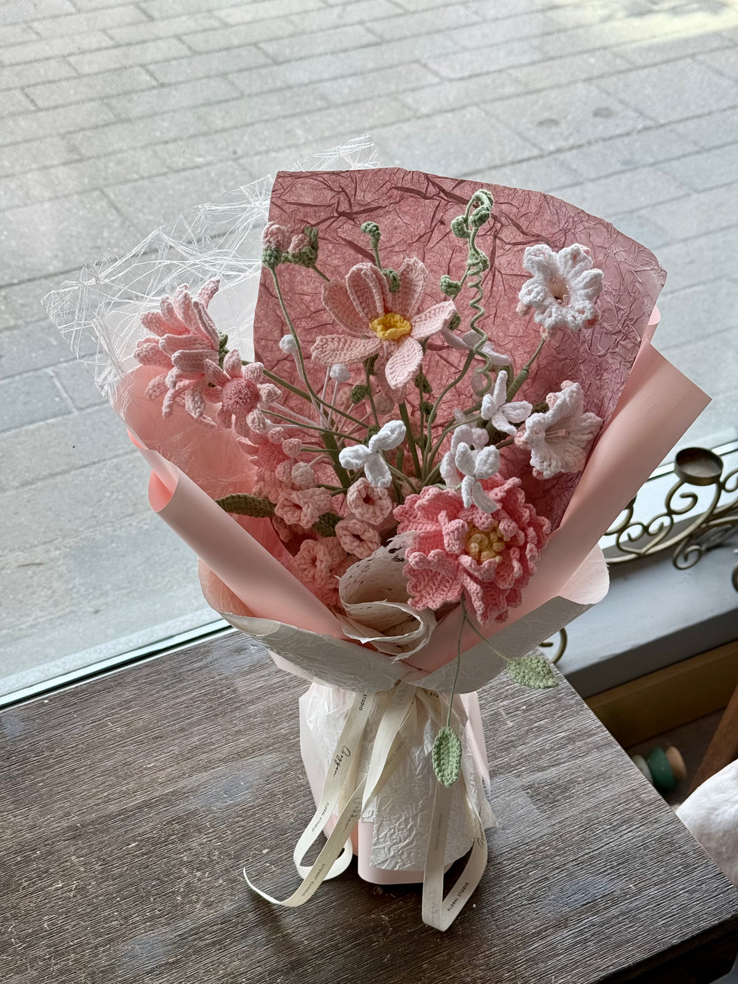 KT01. Cozy Chenille Stem Flower Bouquet