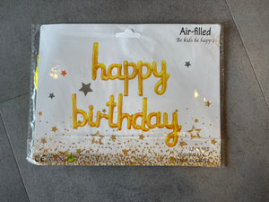 Happy B-Day Letter Balloon Banners gold 1