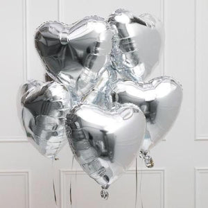 heart balloon silver