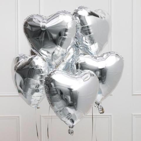 heart balloon silver